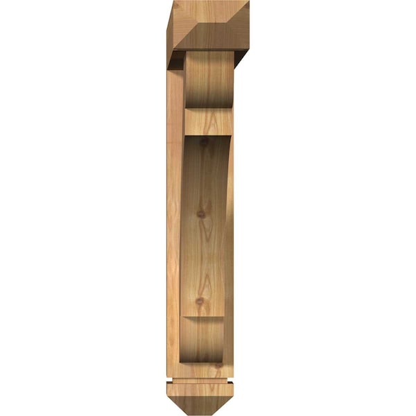 Olympic Arts And Crafts Smooth Bracket W/ Offset Brace, Western Red Cedar, 5 1/2W X 32D X 32H